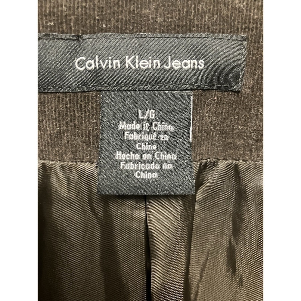 CALVIN KLEIN JEANS Blazer Brown Cotton Corduroy Western Equestrian Preppy Large - Picture 7 of 10